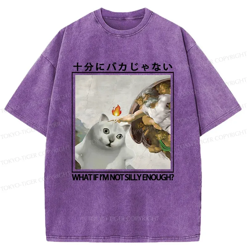 Tokyo-Tiger Stupid Cat Condemned By God Washed T-Shirt