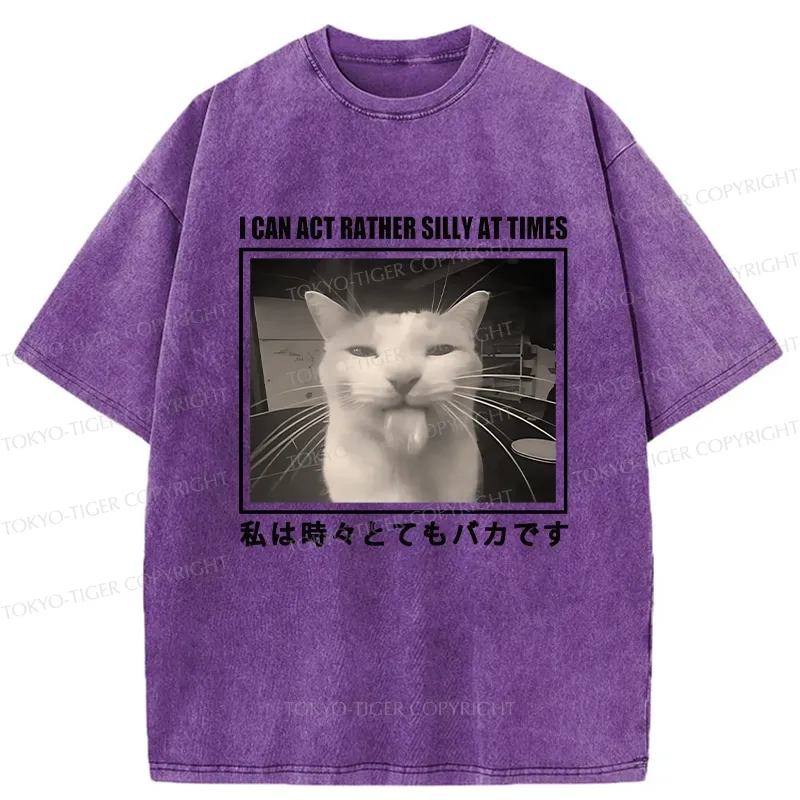 Tokyo-Tiger I Can Act Rather Silly At Times Washed T-Shirt