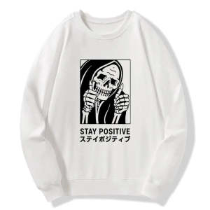 Image of Tokyo-Tiger Stay Positive Skeleton Sweatshirt