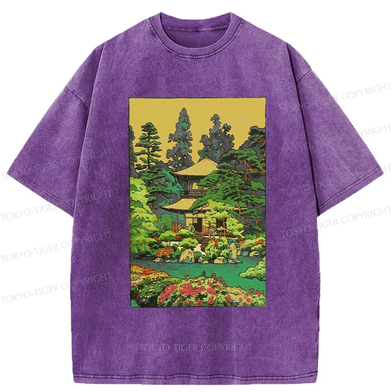Tokyo-Tiger Retro Kyoto Garden Washed T-Shirt
