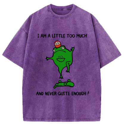 Tokyo-Tiger Funny Frog Skateboard Washed T-Shirt