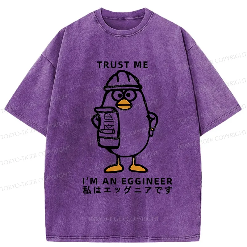 Tokyo-Tiger Trust Me I'm An Eggineer Washed T-Shirt