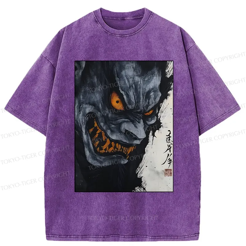 Tokyo-Tiger Japanese Horror Demon Washed T-Shirt