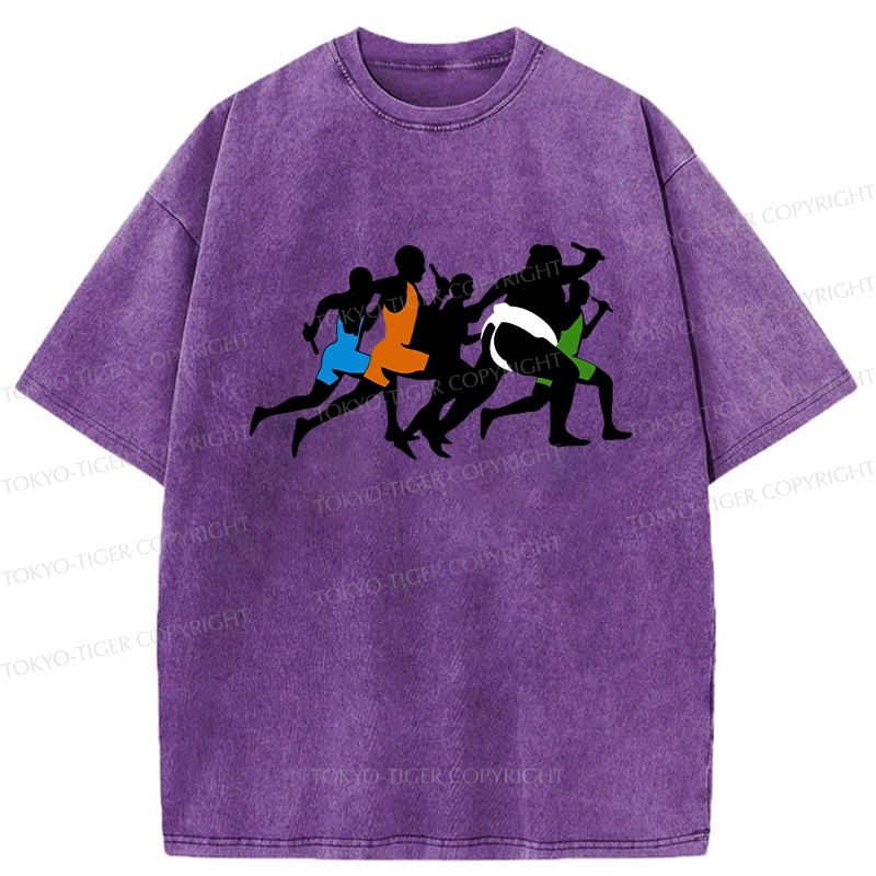 Tokyo-Tiger Funny Sumo Race Washed T-Shirt
