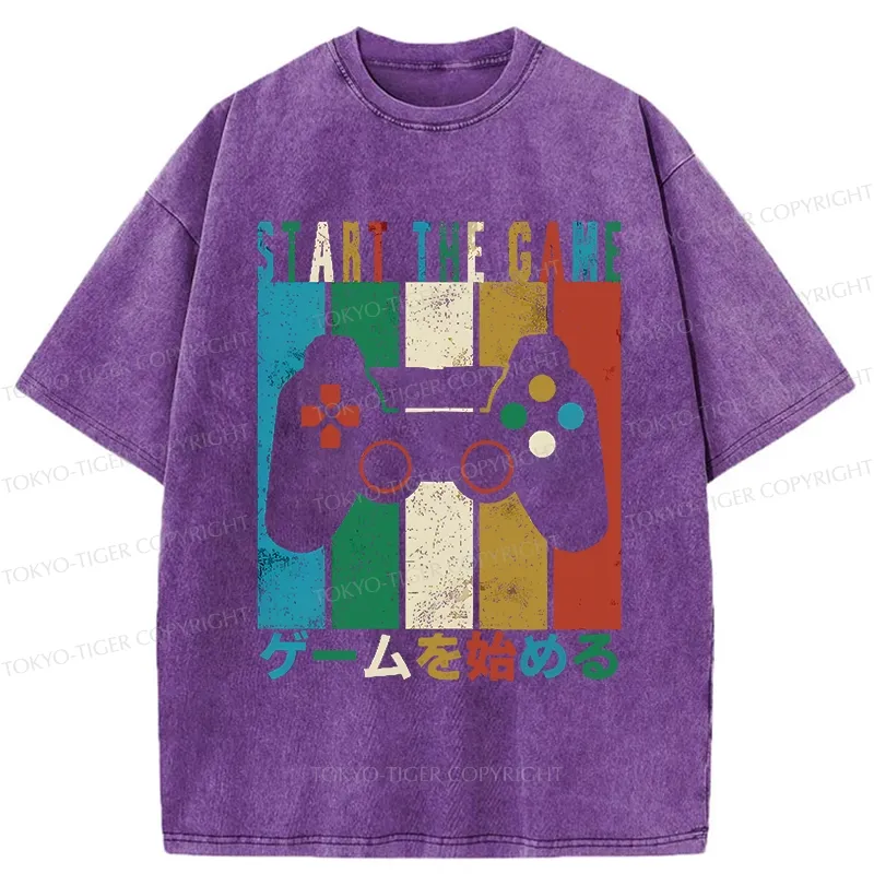 Tokyo-Tiger Start The Game Washed T-Shirt