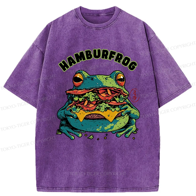Tokyo-Tiger Funny Hamburfrog Washed T-Shirt