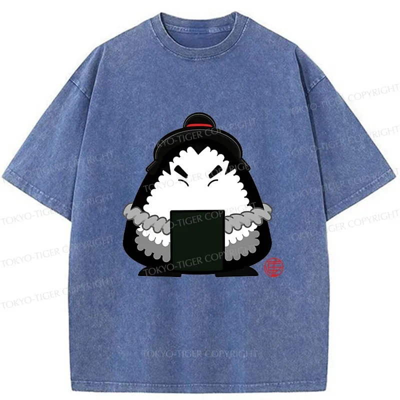 Tokyo-Tiger Onigiri Samurai Washed T-Shirt