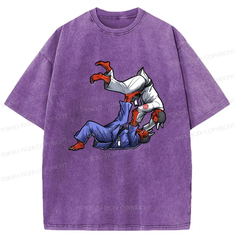 Tokyo-Tiger Karate Duel Ghost Washed T-Shirt