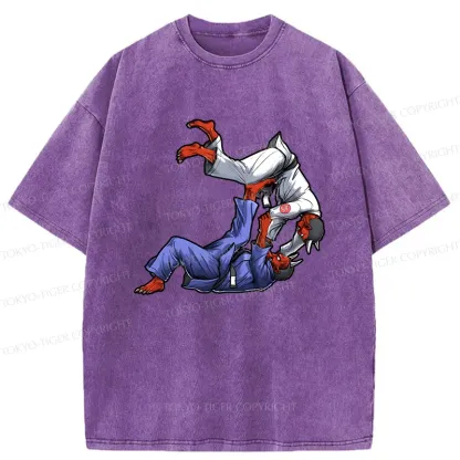 Tokyo-Tiger Karate Duel Ghost Washed T-Shirt