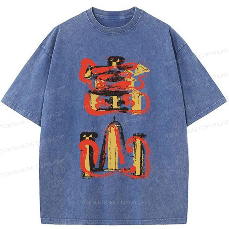 Tokyo-Tiger Toyama City Artistic Kanji Washed T-Shirt