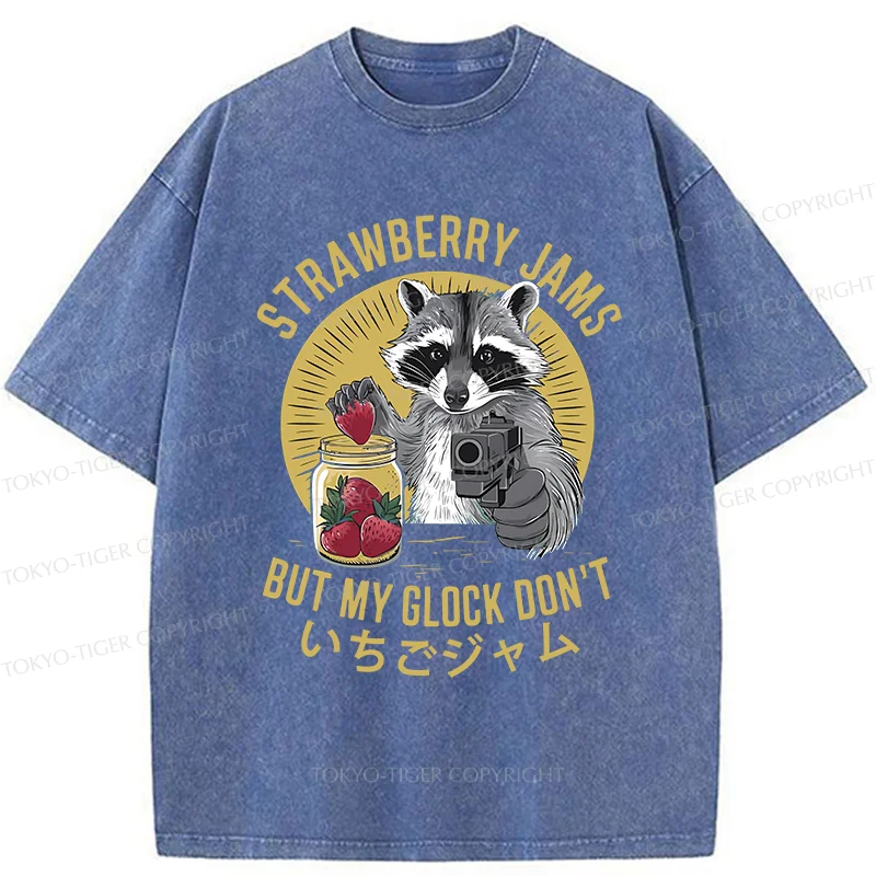 Tokyo-Tiger Strawberry Jam Raccoon Washed T-Shirt