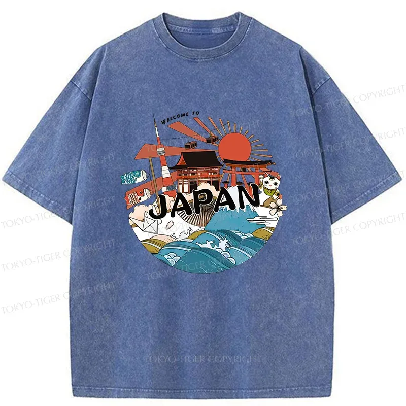 Tokyo-Tiger Welcome To Japan Washed T-Shirt