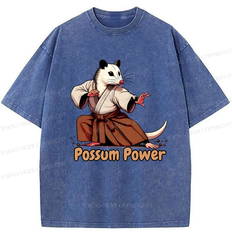 Tokyo-Tiger Possum Power Washed T-Shirt Sale