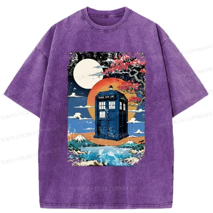 Tokyo-Tiger Tardis Under The Moonlight Washed T-Shirt