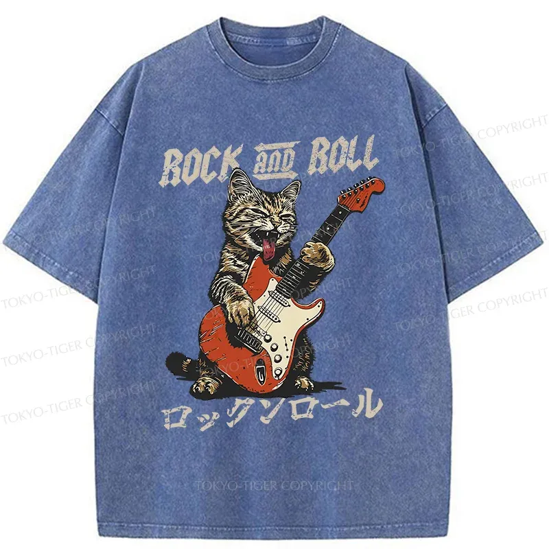 Tokyo-Tiger Rock Cool Cat Washed T-Shirt