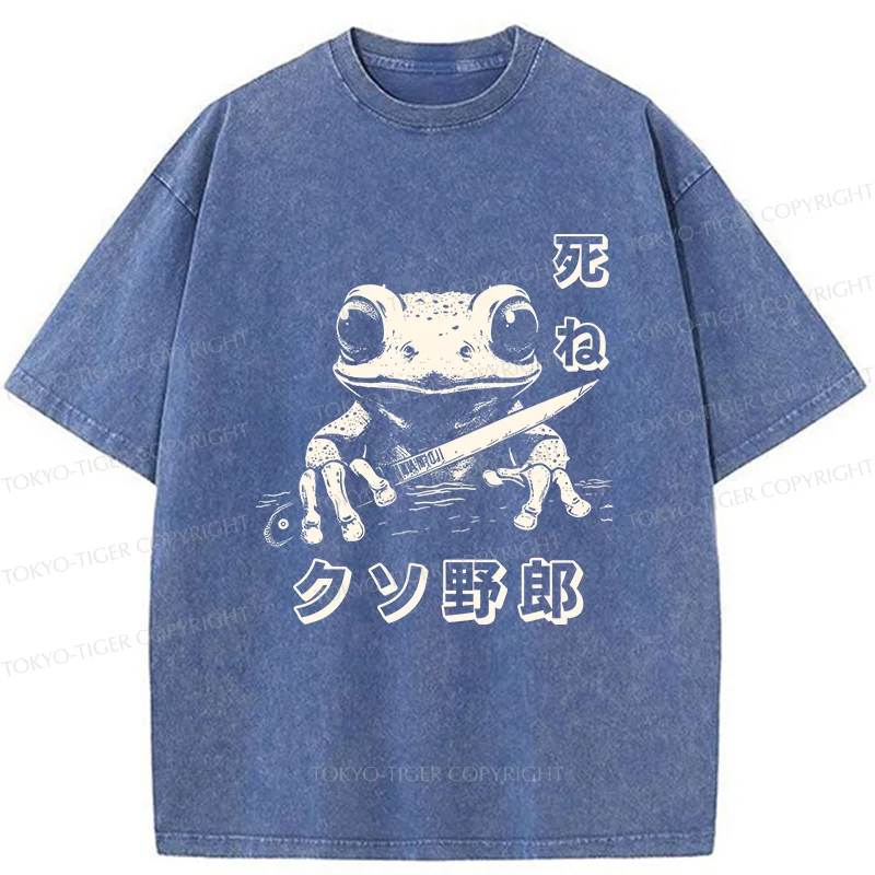 Tokyo-Tiger Frog With Knife Washed T-Shirt