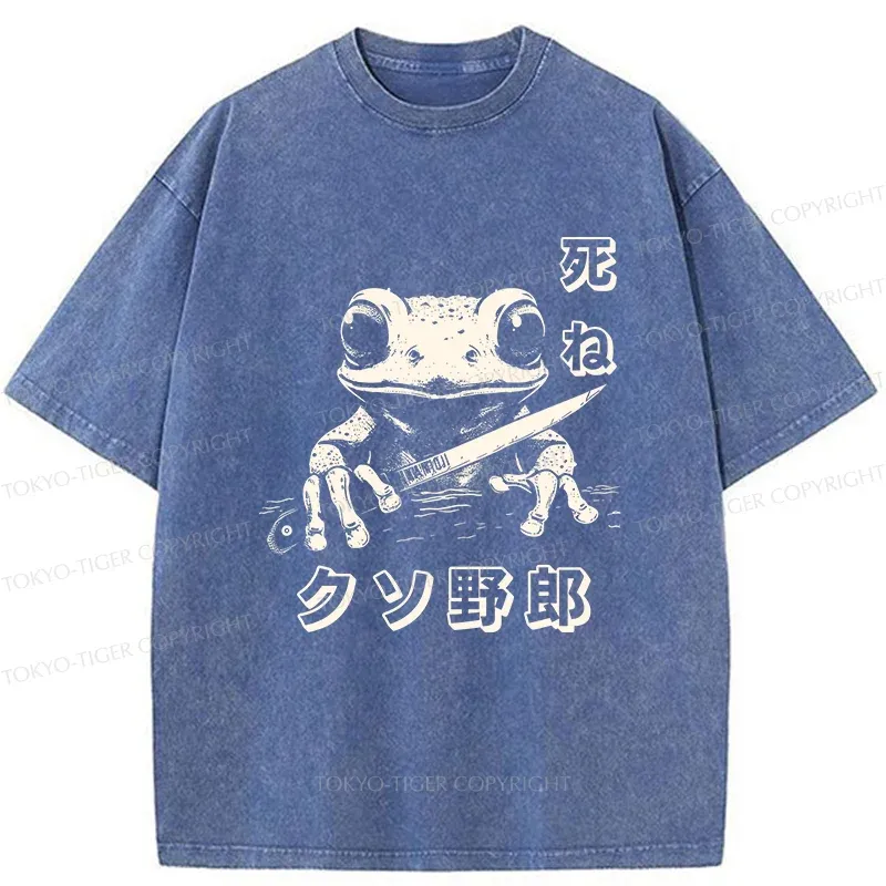 Tokyo-Tiger Frog With Knife Washed T-Shirt