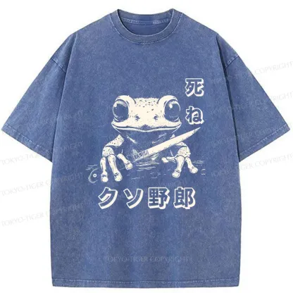 Tokyo-Tiger Frog With Knife Washed T-Shirt