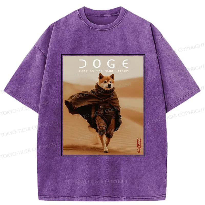 Tokyo-Tiger Fear Is The Mind-killer Doge Washed T-Shirt