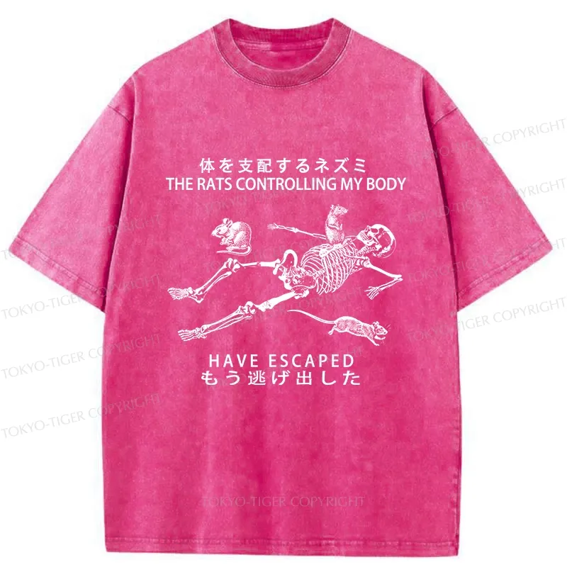 Tokyo-Tiger The Rats Controlling My Body Washed T-Shirt