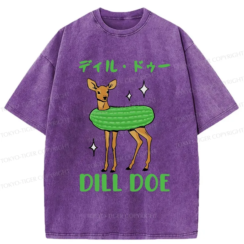 Tokyo-Tiger Dill Doe Funny Washed T-Shirt