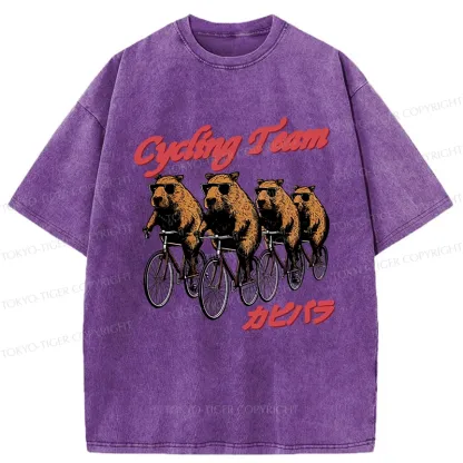 Tokyo-Tiger Capybara Cycling Team Washed T-Shirt