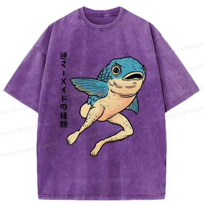 Tokyo-Tiger Types Of Reverse Mode Washed T-Shirt