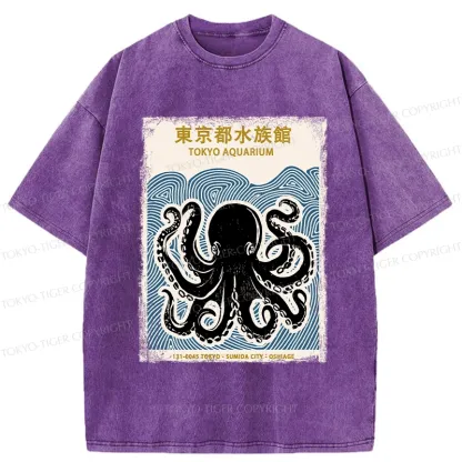 Tokyo-Tiger Tokyo Aquarium Japan Washed T-Shirt