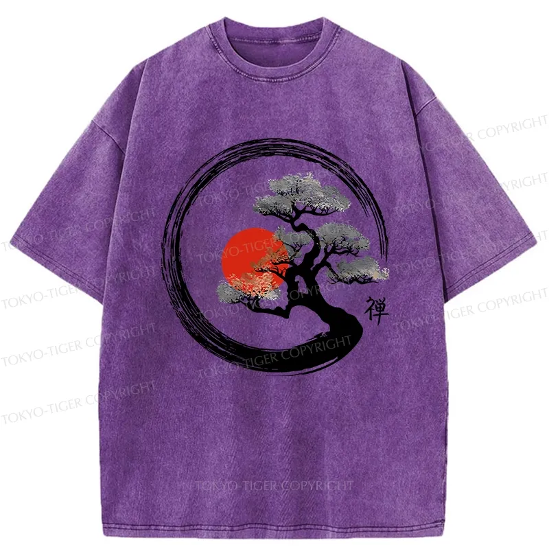 Tokyo-Tiger Vintage Bonsai Tree Washed T-Shirt