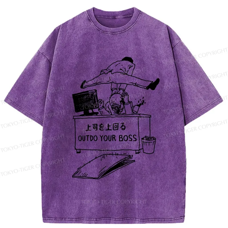 Tokyo-Tiger Outdo Your Boss Washed T-Shirt