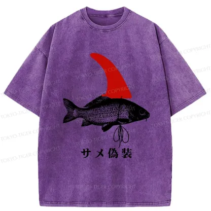 Tokyo-Tiger Camouflage Shark Washed T-Shirt