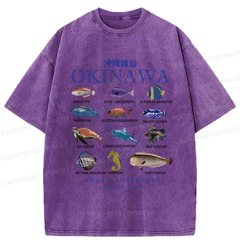 Tokyo-Tiger Okinawa Islands Fish Washed T-Shirt