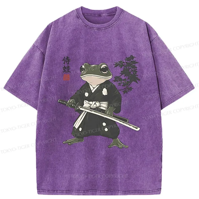 Tokyo-Tiger Samurai Frog Washed T-Shirt