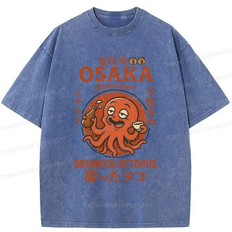 Tokyo-Tiger Dotonbori Octopu Washed T-Shirt