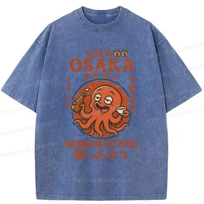 Tokyo-Tiger Dotonbori Octopu Washed T-Shirt