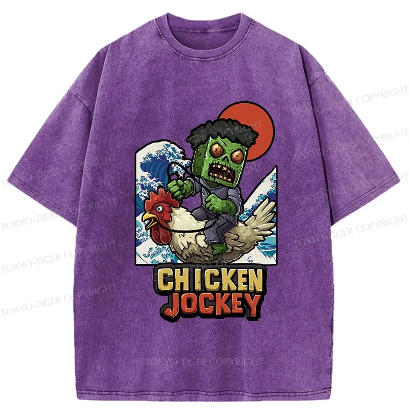 Tokyo-Tiger Chicken Jockey Washed T-Shirt
