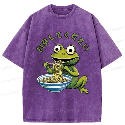 Tokyo-Tiger Please Give Frog A Discount Washed T-Shirt