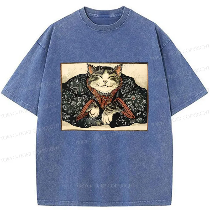Tokyo-Tiger Kind Cat Washed T-Shirt