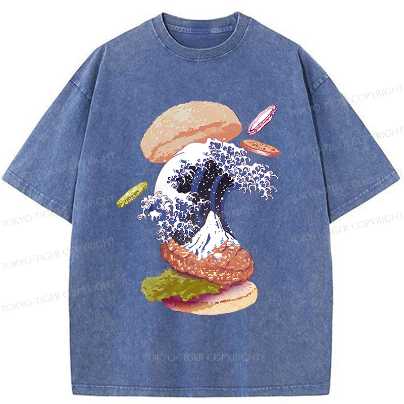 Tokyo-Tiger Delicious Burgers Washed T-Shirt
