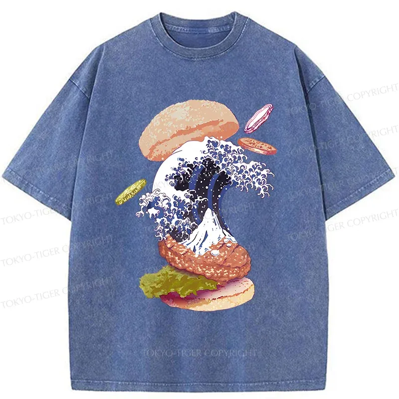 Tokyo-Tiger Delicious Burgers Washed T-Shirt