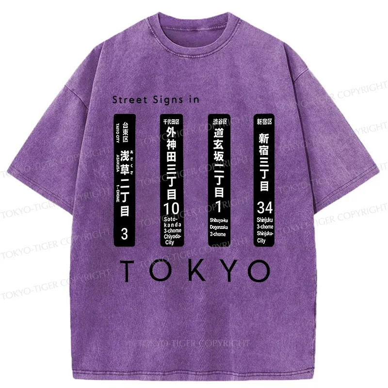 Tokyo-Tiger Tokyo Scenic Spot Washed T-Shirt