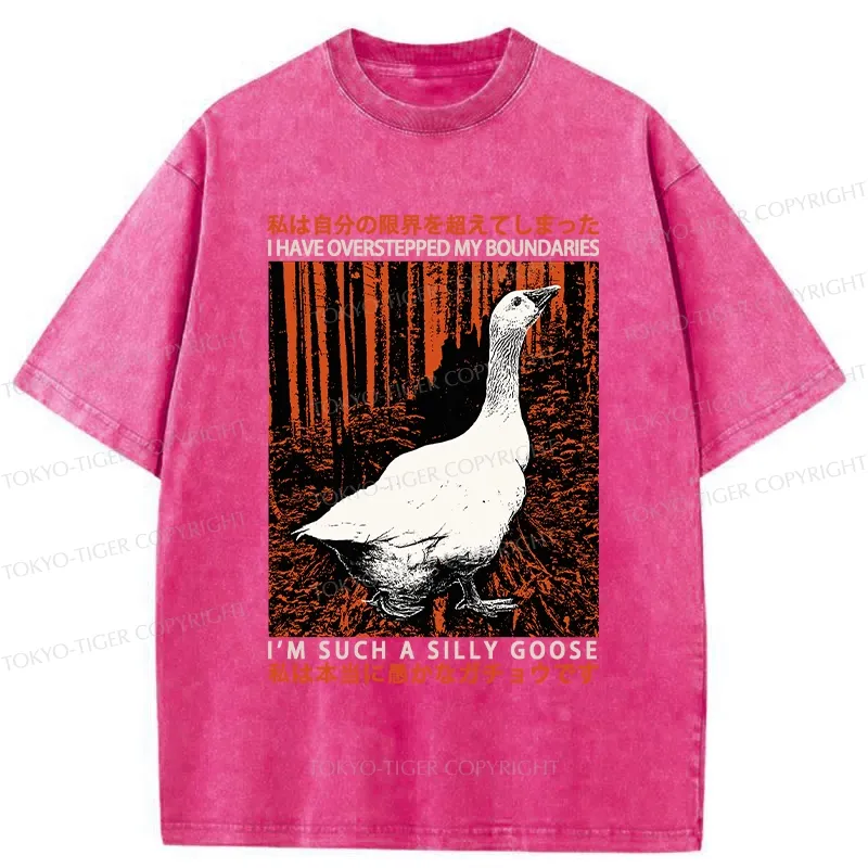 Tokyo-Tiger Such A Silly Goose Funny Washed T-Shirt