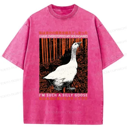 Tokyo-Tiger Such A Silly Goose Funny Washed T-Shirt