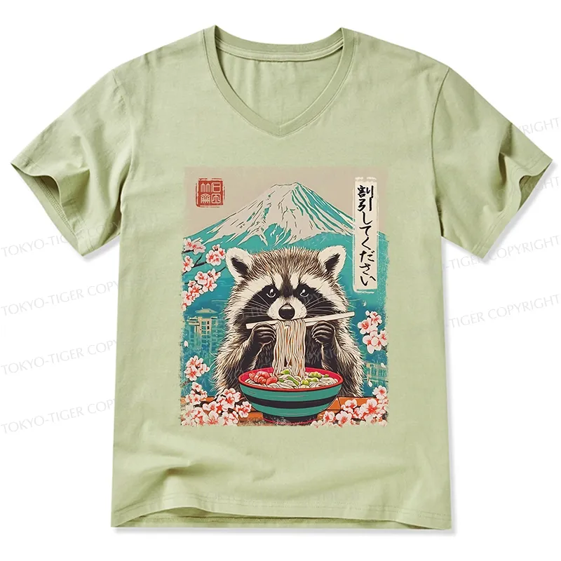 Tokyo-Tiger Please Give Raccoon A Discount V-Neck Classic T-Shirt