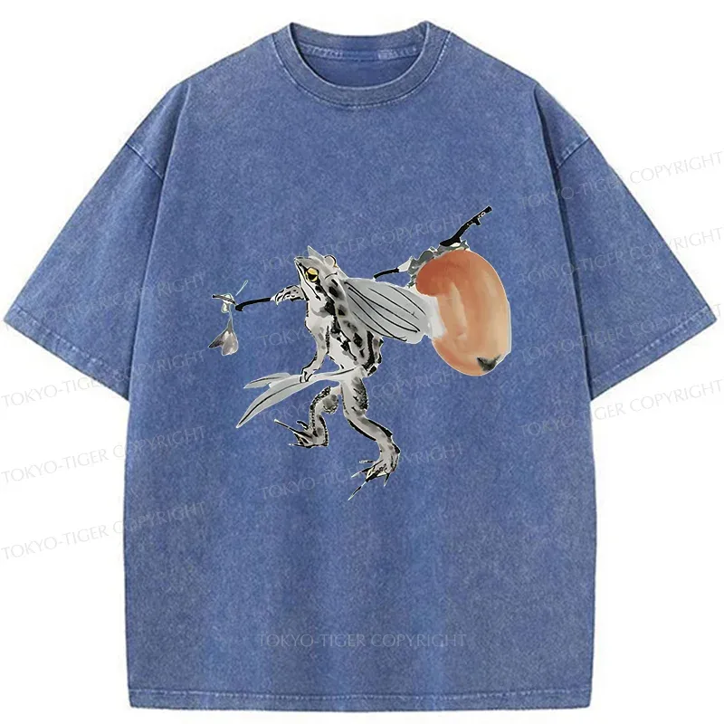Tokyo-Tiger Frog About To Travel Washed T-Shirt
