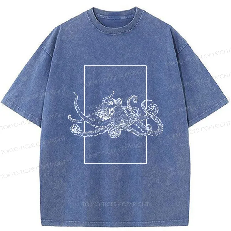 Tokyo-Tiger Japanese Giant Octopus Washed T-Shirt