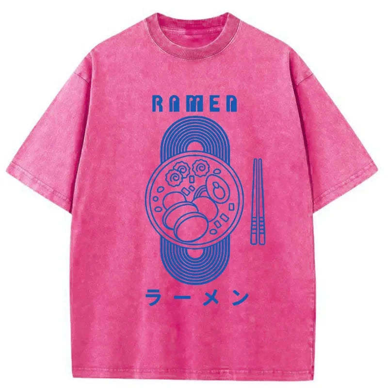 Tokyo-Tiger A Bowl Of Ramen Washed T-Shirt-tokyo-tiger
