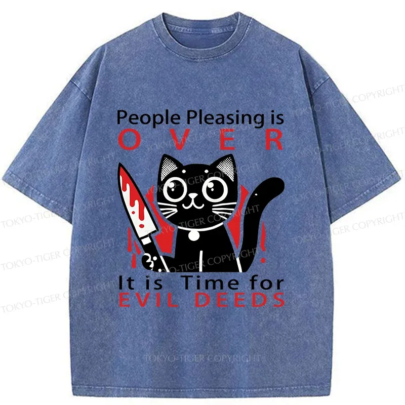 Tokyo-Tiger Mischievous Kitten Washed T-Shirt