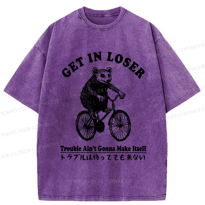 Tokyo-Tiger Get In Loser Opossum Washed T-Shirt