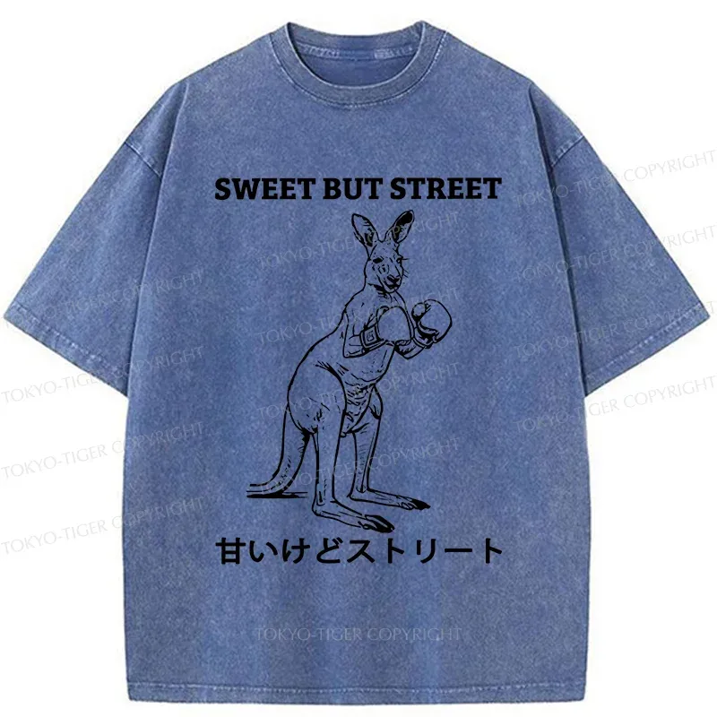 Tokyo-Tiger Funny Kangaroo Washed T-Shirt